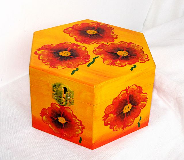 cutie din lemn hexagon - 007 cutie din lemn hexagon - 007